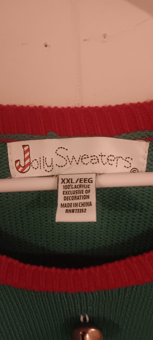 Christmas Holiday Cow Bell Knit Ugly Sweater Size XXL Cottage Grandma - Picture 4 of 6